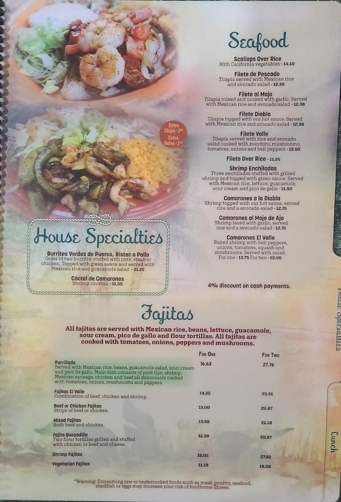 El Valle Mexican Restaurant Menu image 4